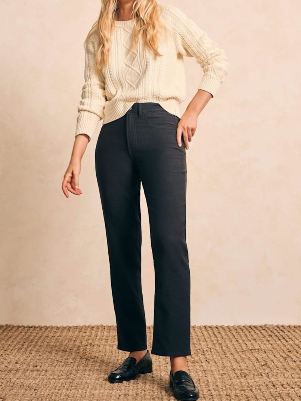 Stretch Terry Five Pocket Pant - Black - Women's Jeans